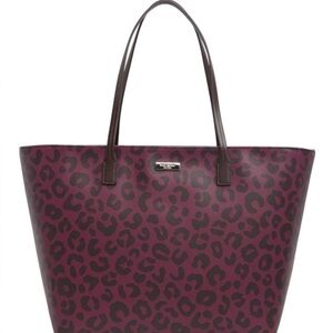 Kate Spade Burgundy and Black Leopard Tote